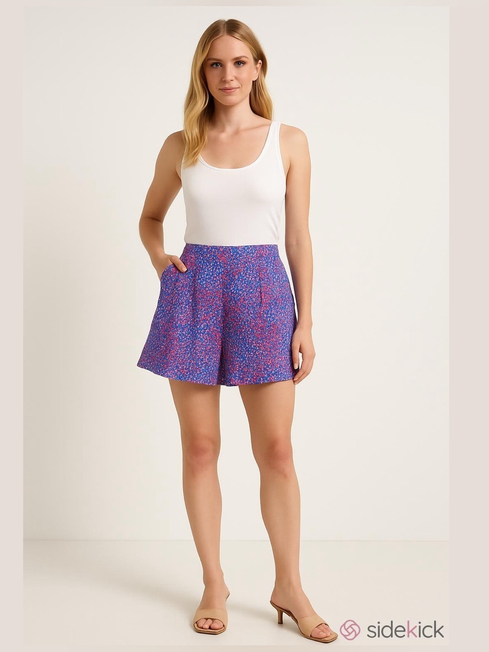 Nanette Lepore Flowy Vibrant Ditsy Floral Print Silk Shorts Size 4- 28” waist